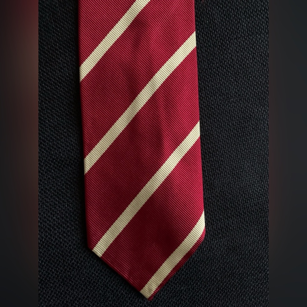 Vintage Red and Cream Striped Tie